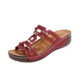 thumbnail image 3 of Rvasteizo Womens Thick Sole Peep Toe Wedge Shoes Solid Summer Casual Pull-On, 3 of 5
