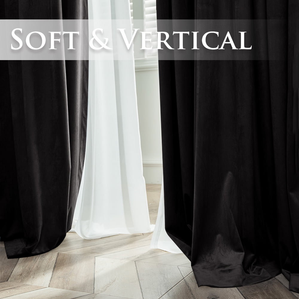 StangH Blackout Velvet Curtains for Bedroom - Super Soft Smooth Soundproof Velvet Drapes with Grommet Heat & Noise Reducing Window Covering for Study Room/Loft, W52 x L63, Black, 2 Pcs