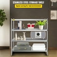 thumbnail image 2 of VEVOR Stainless Steel Shelving 60x18.5 Inch 4 Tier Adjustable Shelf Storage Unit Stainless Steel Heavy Duty Shelving for Kitchen Commercial Office Garage Storage 330lb Per Shelf, 2 of 9