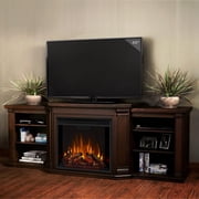 Real Flame Valmont 74 Electric Fireplace TV Stand in Chestnut Oak