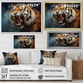 thumbnail image 4 of Designart "Tiger Roaring Majesty composition II" Animals Floater Framed Canvas Art Print, 4 of 7