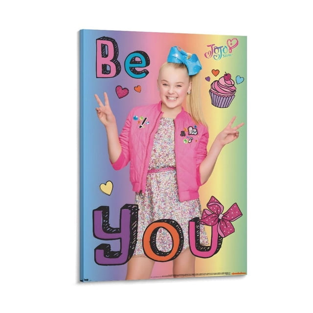 JOJO Siwa Cuadro decorativo colgante - Arte de pared - Póster enmarcado - Decoración de pared - Regalos para familia, amigos y aficionados 20*30 cm