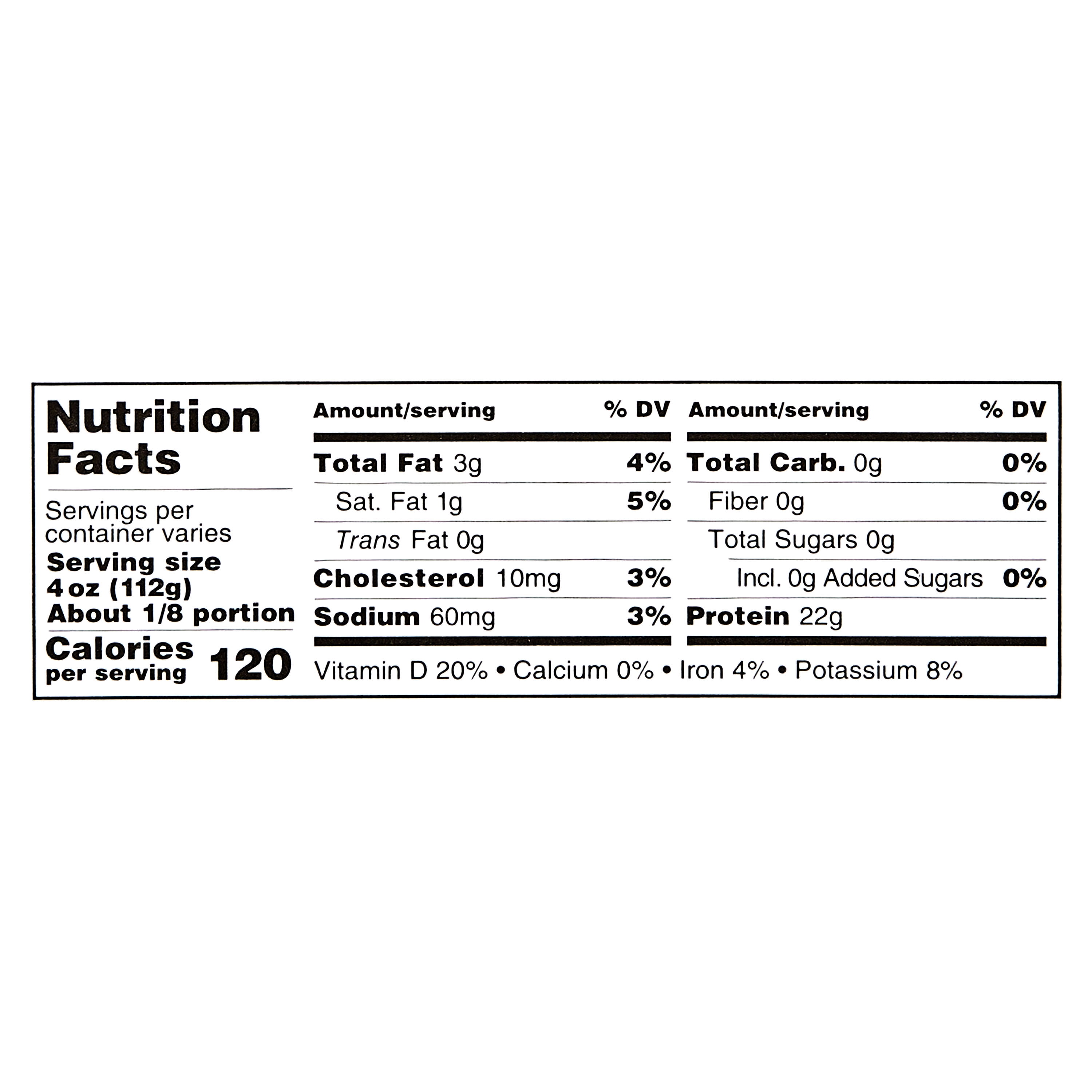 Fresh Whole Tilapia, 1.5 lb Tray 22g Protein per 4 oz (112g) Serving