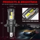 thumbnail image 3 of 2pcs H4/9003 LED Headlights Fog Light Combo 60W 6500K 6000LM High Beam Low Beam White Light Working Lights IP68 Waterproof LED Light, 3 of 4