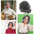 thumbnail image 5 of Mrs Claus Wig Short Grey Wig for Old Woman with Curly Hair, 5 of 5