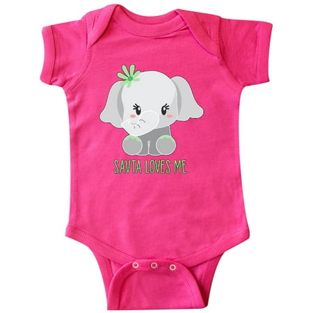 

Inktastic Savta Loves Me- cute elephant Gift Baby Boy or Baby Girl Bodysuit