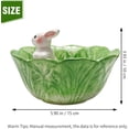 thumbnail image 4 of Ceramic Bowl - Cabbage With Rabbit Shape, Easter Candy Bowl, Rice Bowl, Salad Bowl, Soup Bowl, Saucer, Kitchen Household Item for Cooking Lovers (Green), 4 of 4