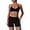 Black, variant on PISONIC Women Two Piece Workout Sets Support Ruched Cross Back Sports Bras Matching Booty Lifting Shorts Gym Yoga Outfits