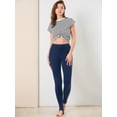 thumbnail image 3 of AllegK Leggings De Mujer Pantalones De Estribo De CintuElástiDe Color Sólido Azul oscuro XS, 3 of 6