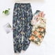 thumbnail image 2 of Pantalones de pijama holgados con flores grandes para mujer, ropa de dormir cómoda de viscosa, talla grande, primavera y verano, 100%, 2 of 4
