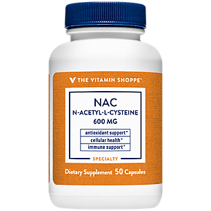 The Vitamin Shoppe NAC NAcetylLCysteine  Promotes Cellucor Health, Immune  Antioxidant Support  600 MG (50 Capsules)