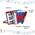thumbnail image 3 of Acordeón de botón Uxcell de 17 teclas y 2 bajos Mini instrumento musical rojo, 3 of 6