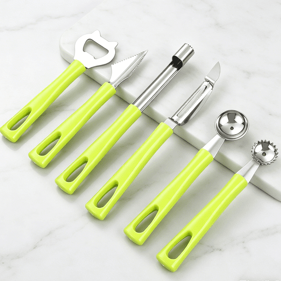 YardChic 6Pcs Vegetable Corer Sets, Vegetable Corer Tool, Tomato Corer Tool Strawberry Huller Stem Remover, Stainless Steel Fruit and Vegetable Corer Tools for Home Kitchen