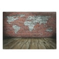 thumbnail image 1 of Wanderlust Cutting Board, Vintage Grunge Map Room Style Brick Rustic Geographic Interior Travel, Decorative Tempered Glass Cutting and Serving Board, Large Size, Cinnamon Pale Grey, by Ambesonne, 1 of 1