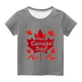 thumbnail image 3 of AJTQTH Summer Tees for Girls Boys Unisex Canada Day Maple Novelty Printed Tshirts Short-Sleeve Crewneck Tops Casual Comfy Lightweight Shirts Blouses Gift for Holiday Gray 3 Years, 3 of 3