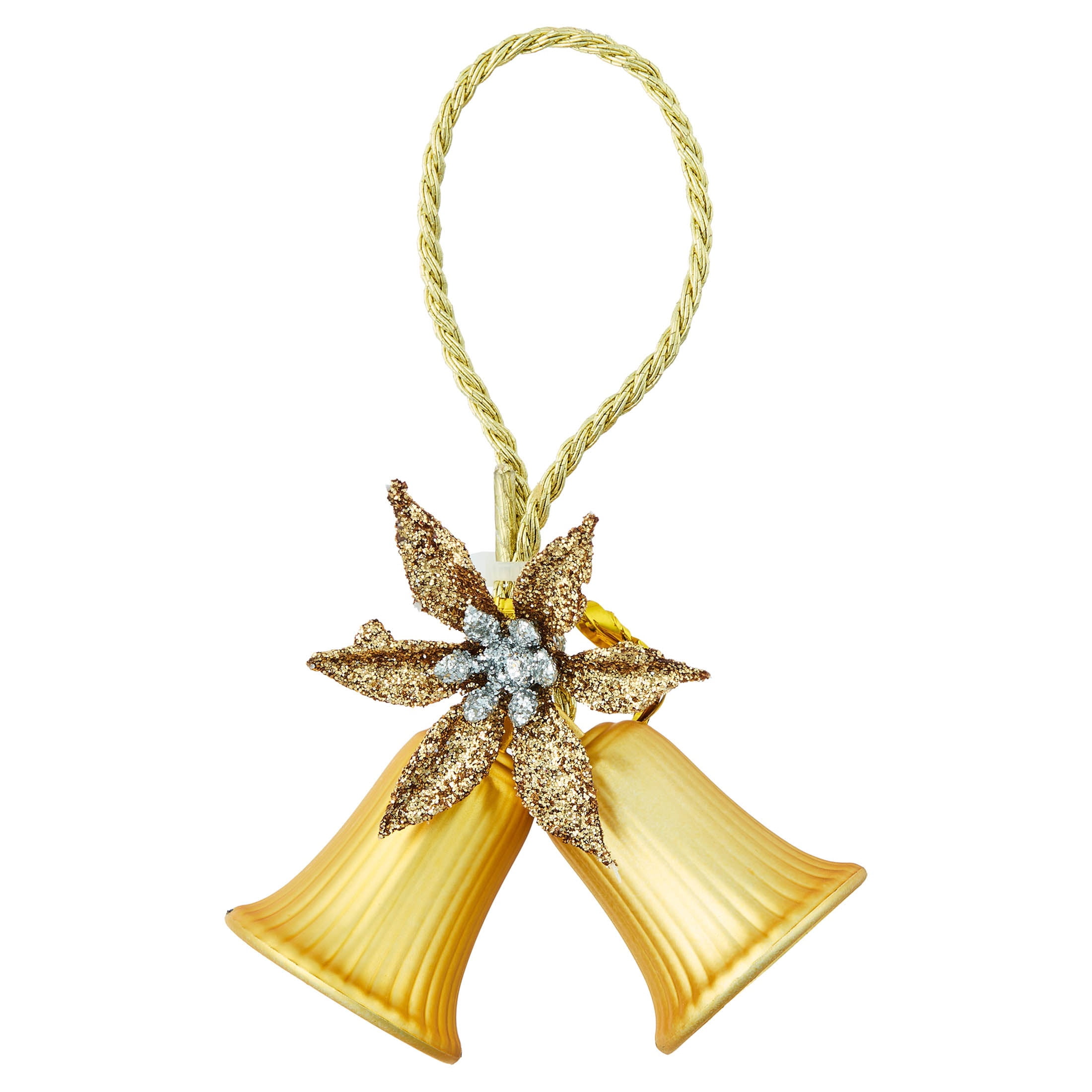 4-Count Gold Double Bell Mini Christmas Ornaments, 4", by Holiday Time