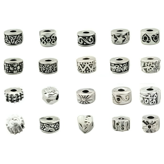 Pack of 10 Assorted Clip Lock Stopper Beads