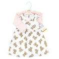 thumbnail image 2 of Hudson Baby Infant and Toddler Girls Cotton Dress and Cardigan Set, Pink Teddy Bears, 0-3 Months, 2 of 5