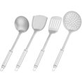 thumbnail image 1 of PinesC Pure Titanium Spatula, Cookware Kitchen Essentials Cooking Utensils Set Kitchen Accessories, Cooking Shovel Wok Spatula Long Handle Shovel Wok Turner (4PCS) 4PCS Pure Titanium Spatula, 1 of 5