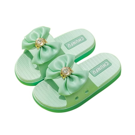 

Hawee Silky Bowknot Ribbon Slide Sandals Girls Summer Shoes JW256 Size 7-13.5