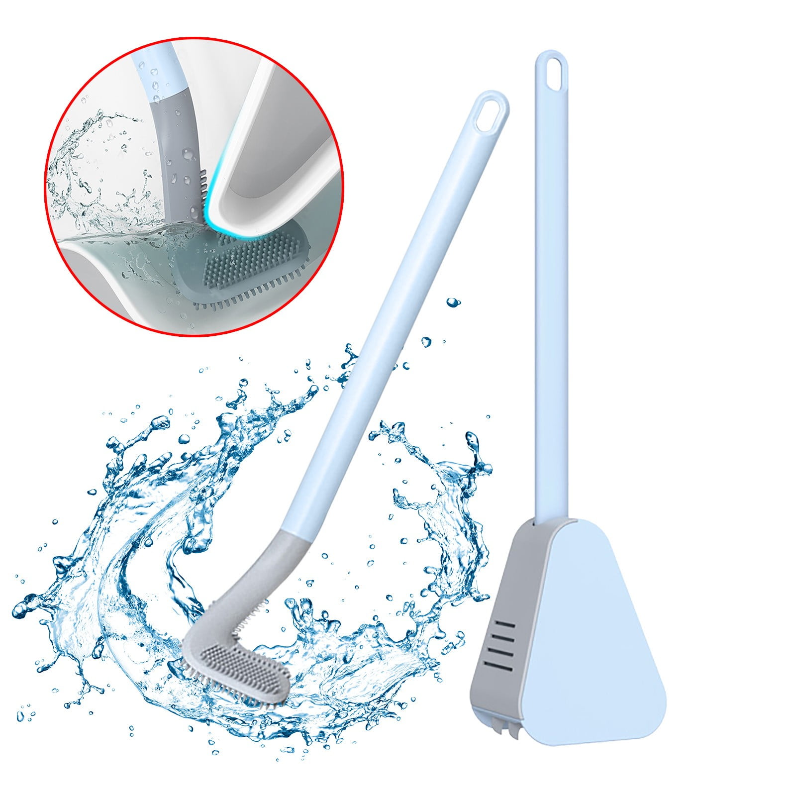 Silicone Golf Toilet Brush With Toilet Brush Holder Wall Mounted