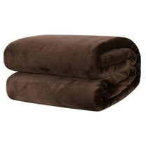 pdqouc Soft Solid Warm MicroPlush Blanket Dark Brown Throw Rug Sofa Bedding Supplies 51*59 Inch for Home Bedroom Living Room Couch Decor Furry Blanket