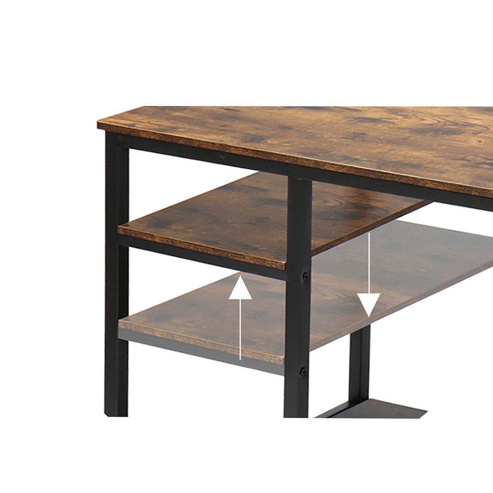 Kepooman 55 inch Reversible Computer Desk with Shelves for Home Office Student Study Gaming PC Work Kepooman 55 inch Reversible Computer Desk with Shelves for Home Office Student Study Gaming PC Work