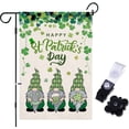 thumbnail image 1 of St Patricks Day Garden Flag 12x18 Double Sided, Burlap Happy St Patricks Day Flag, Saint Patricks Gnomes Small Garden Flag, Horseshoe Beer Shamrocks Yard Flags Outdoor Decorations, 1 of 5