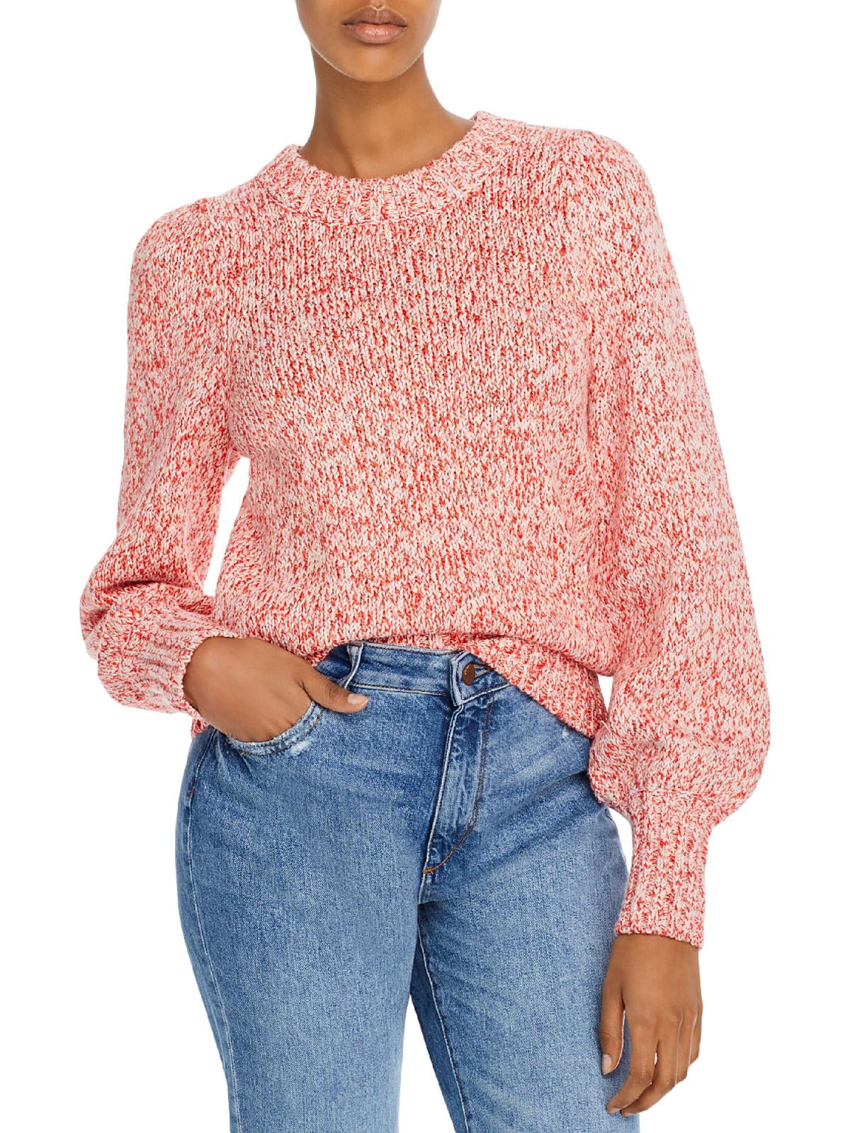 Aqua Womens Marled Puff Sleeve Sweater 