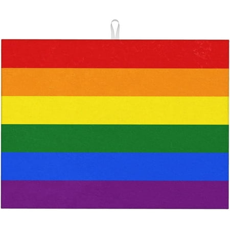 

Stripe Rainbow Flag Colorful Freedom Art Dish Drying Mat For Kitchen Counter Large 18 X 24 Inch Absorbent Microfiber Dish Drying Pad Dish Drainer Rack Mats Protector For Coffee Bar