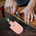 thumbnail image 3 of HUGFEGWE Leather Key Fob, Leather Key Fobs with Key Rings DIY Keychain Holder for Home Office Car Keys ID Key Cards Air Tag UA824-3515, 3 of 5
