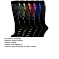 thumbnail image 7 of Dujiujun 6 Pairs Unisex Compression Stockings High Elasticity Anti-slip Striped Support Great Circulation Medical Running Nursing Athletic Cycling Compression Shaping Socks, 7 of 7