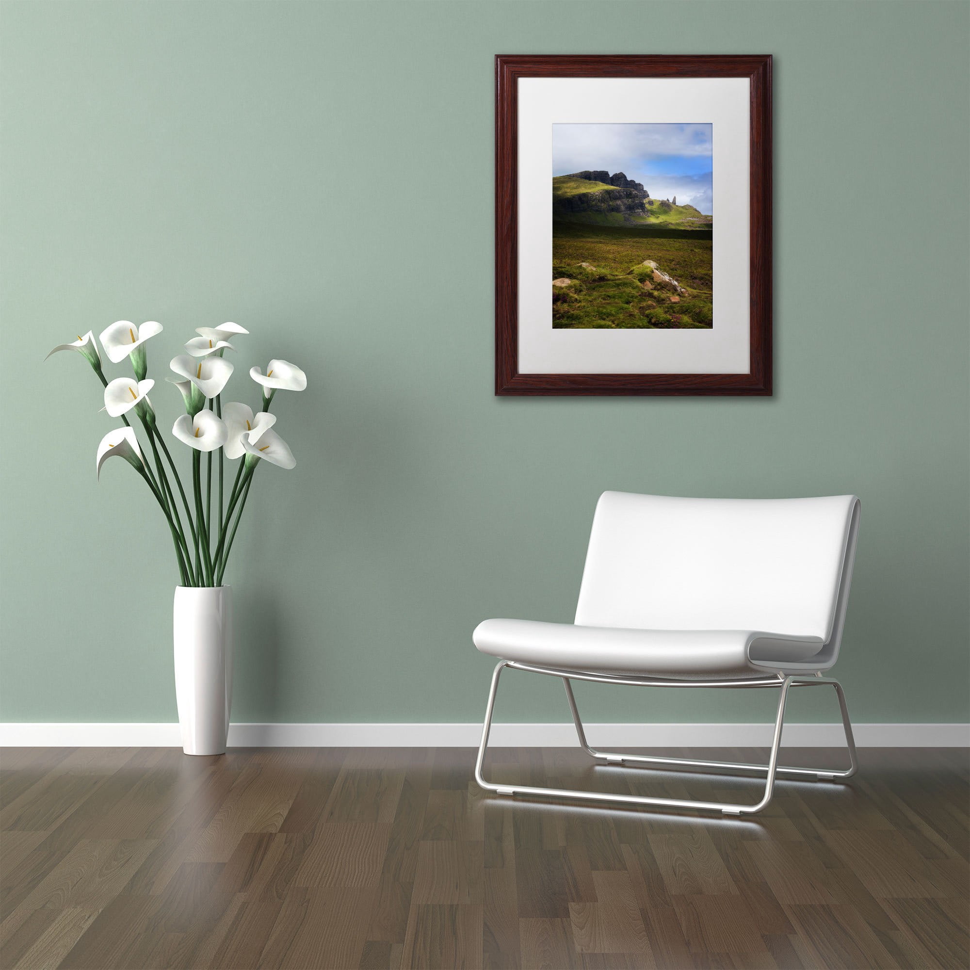 Trademark Fine Art "Old Man of Storr" Canvas Art by Philippe Sainte-Laudy, White Matte, Wood Frame