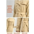 thumbnail image 4 of Women's Classic Double-Breasted Trench Coat Long Sleeve Belted Overcoat with Gold Buttons Stylish Outerwear, 4 of 4