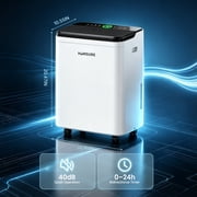 HUMSURE 70 Pints Dehumidifier for Basements with Drain Hose, Large Dehumidifier Covers up to 4500 Sq. Ft, Auto Defrost, 24H Timer, White