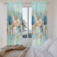 thumbnail image 3 of Beach Coastal Teal Kitchen Curtain for Berdoom Living Room Cafe 72 Inch Length, Nautical Shell Starfish Coral Summer Tiers Curtains Light Filtering Drapes Window Treatment 2 Panels 52"Wx72"L, 3 of 8