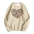 thumbnail image 5 of Arlun 2025 Fall Winter Crewneck Sweatshirts for Women Trendy Pumpkin Flowers Leaves Printed Crewneck Sweatshirts Heart-Shaped Graphic Cozy Long Sleeve Hoodless Pullover Tops Beige XL, 5 of 5