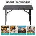 thumbnail image 5 of ZenSports 4FT Plastic Folding Table W/Handle, Portable Camping Dining Table Indoor Outdoor Black, 5 of 10