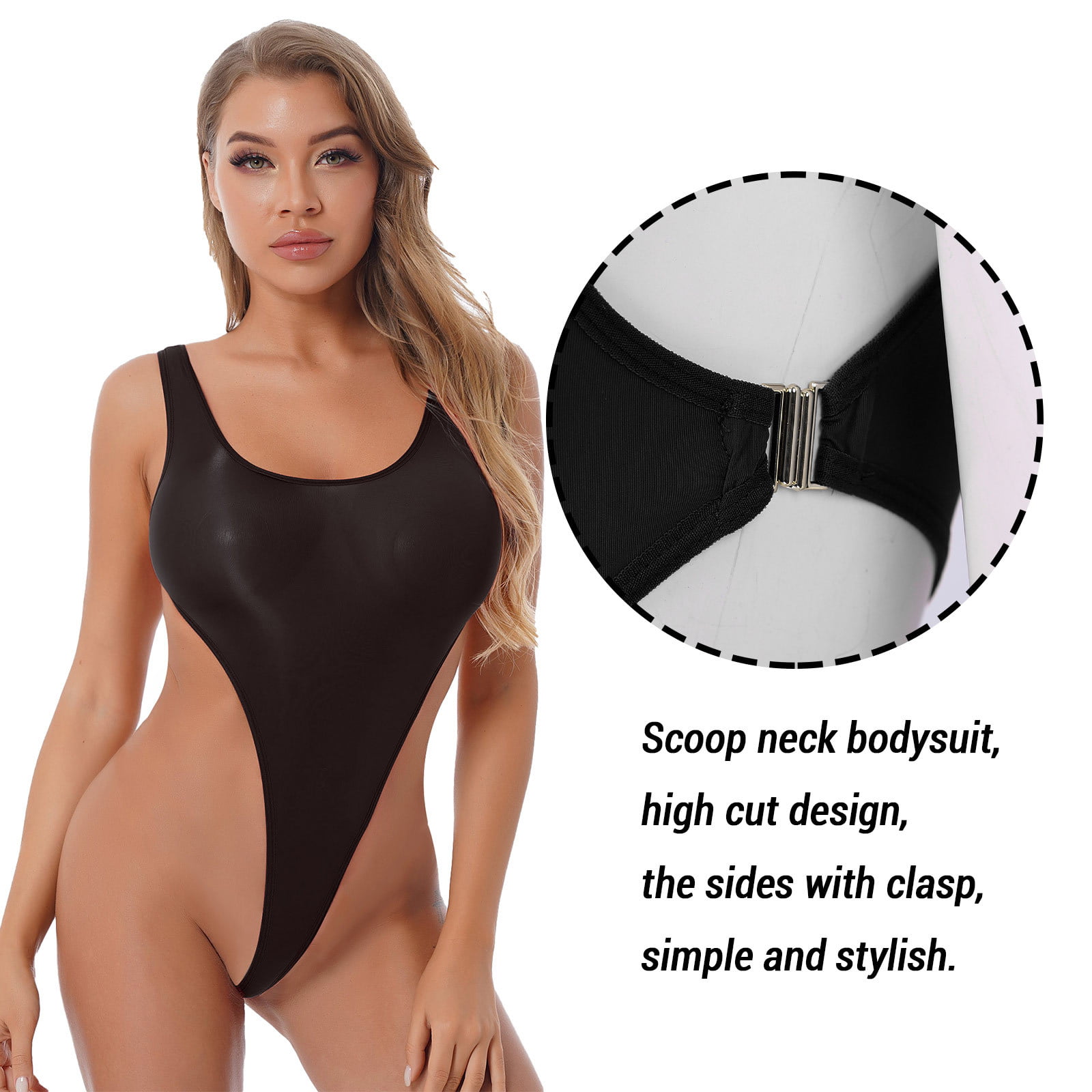 CHICTRY Womens High Cut Backless Thong Leotard Bodysuit Nightwear Bathing  Suit Beachwear 