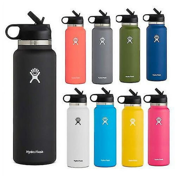 Hydro Flask Water Bottle Stainless Steel Wide Mouth With Straw Lid