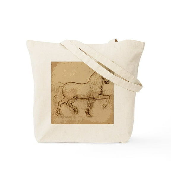 CafePress - Leonardo Da Vinci Horse Tote Bag - Unisex Canvas Tote Bag, Beige, 1-Piece