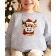 thumbnail image 3 of Ink Printed Image NOT a Chenille Patch Cow Sweatshirt for Women, Teens & Kids Faux Yarn Christmas Sweater Gray Sweatshirt Youth Large, 3 of 6