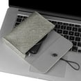 thumbnail image 5 of Fintie PU Leather Storage Pouch Bag Electronics Organizer Case for MacBook Charger/Apple Magic Mouse 2 1 / Power Adapter/External Hard Drive/Solid State Drive/Power Bank/Cables, Denim Gray, 5 of 7