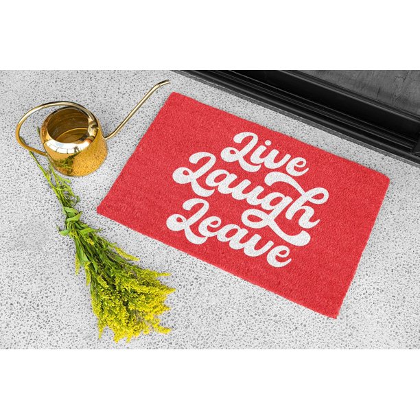 Extra Large Custom Live Laugh Leave Doormat, 36" x 60", Cursive Design