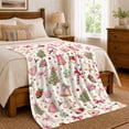 thumbnail image 6 of Holiday Christmas Cookie Dessert Motif Watercolor Style Festive, Festive Holiday Scene, Warm Flannel Blanket for Living Room and Reading Nook, Art Lovers Christmas Gift, Festive Home Decor, 6 of 7