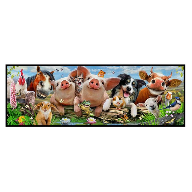 Cuadros Decorativos Kits de bordado de algodón con foto de animales DIY de punto de cruz completo de 11 quilates (1) DQrwqpou Nuevos Originales