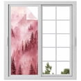 thumbnail image 2 of Pink Mountain Window Privacy Film, Misty Forest Nature Woodland Pine Tree Landscape Static Cling UV Sun Blocking Tint Film Heat Control Windows Films for Bedroom Bathroom, Window Stickers 29.5"x78.7", 2 of 8