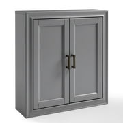 Crosley Furniture Tara Wall Cabinet In Vintage Grey