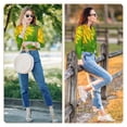 thumbnail image 5 of Salouo Bees Pollinates A Yellow Dandelion Pattern Women's Pajamas Set Long Sleeve Button Down Sleepwear Soft Pj Lounge Sets for women 2 Piece Pjs Set with Long Pants -Medium, 5 of 8