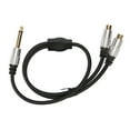 thumbnail image 2 of Dual  Y Splitter Cable, Black Dual  Female To 6.35mm Male Cable Aluminum Alloy Shell Mono 19.7in  For Headphone Adapter, 2 of 8